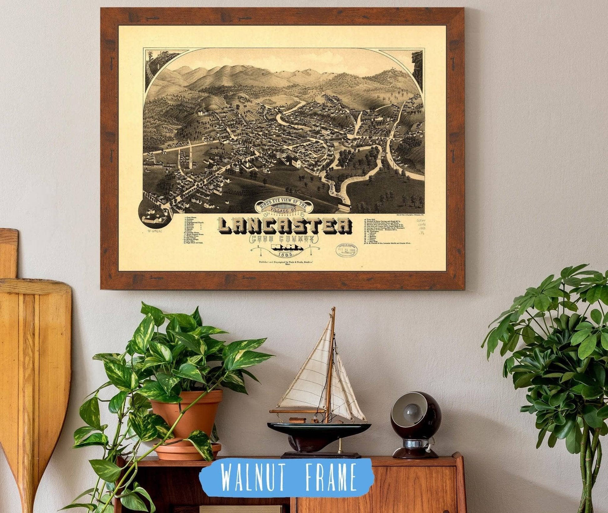 Birds Eye View Of The Village Of Lancaster Coos County Nh 1883 State of New Hampshire