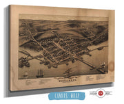 Birds Eye View Of The Village Of Wiscasset Lincoln Co Maine 1878 State of Maine