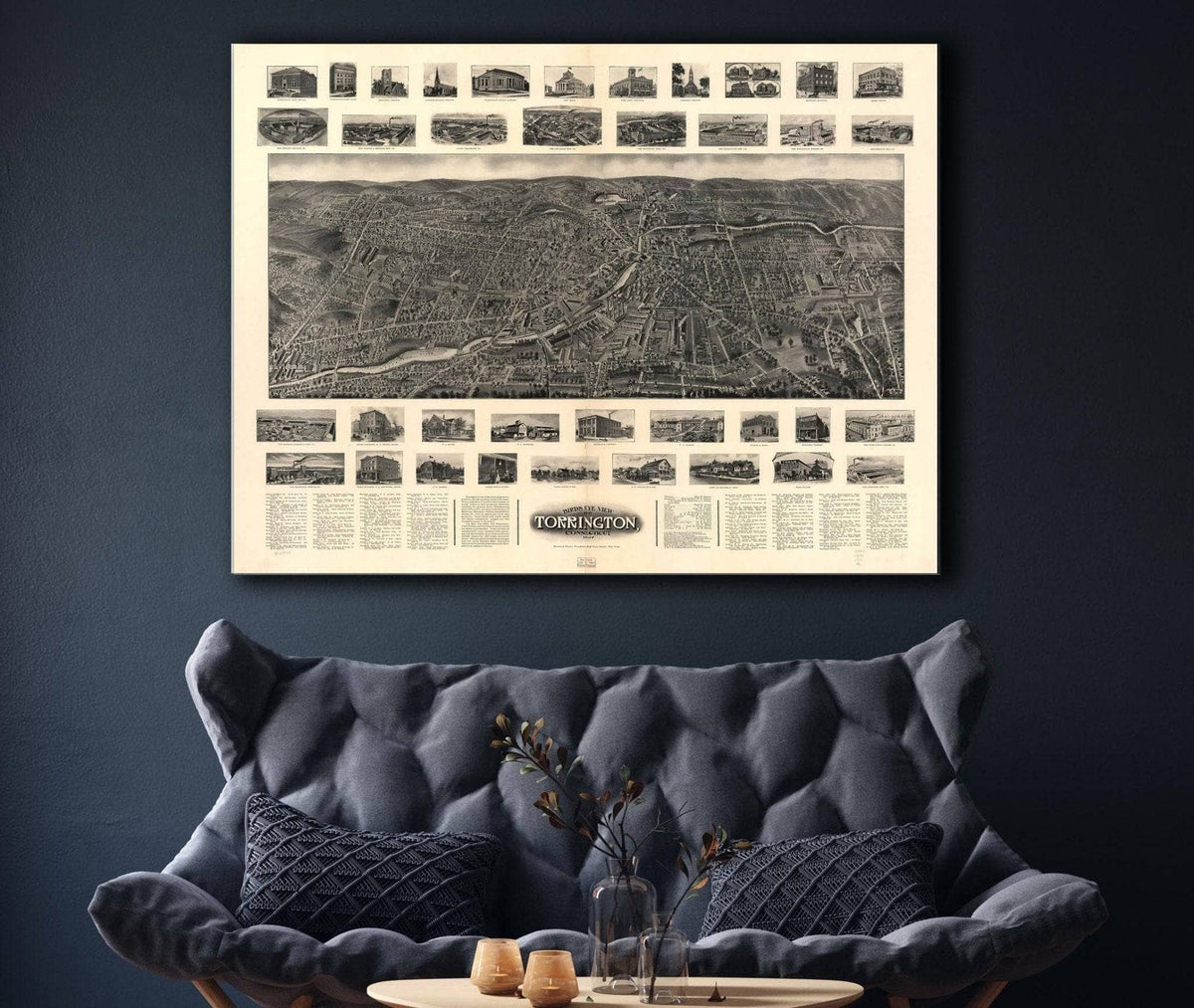 Birds Eye View Of Torrington Connecticut 1907 State of Connecticut