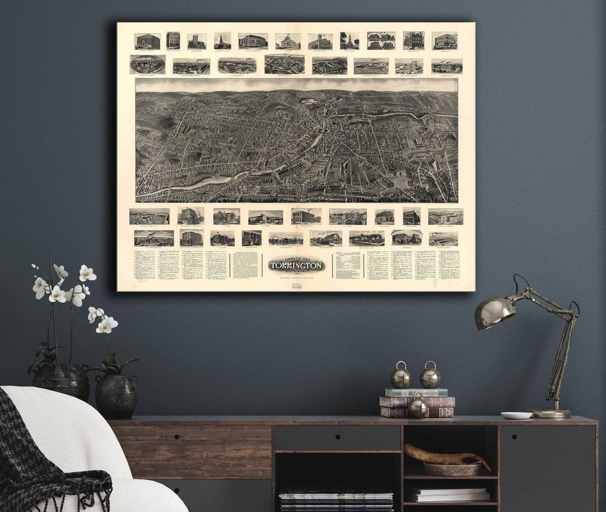 Birds Eye View Of Torrington Connecticut 1907 State of Connecticut