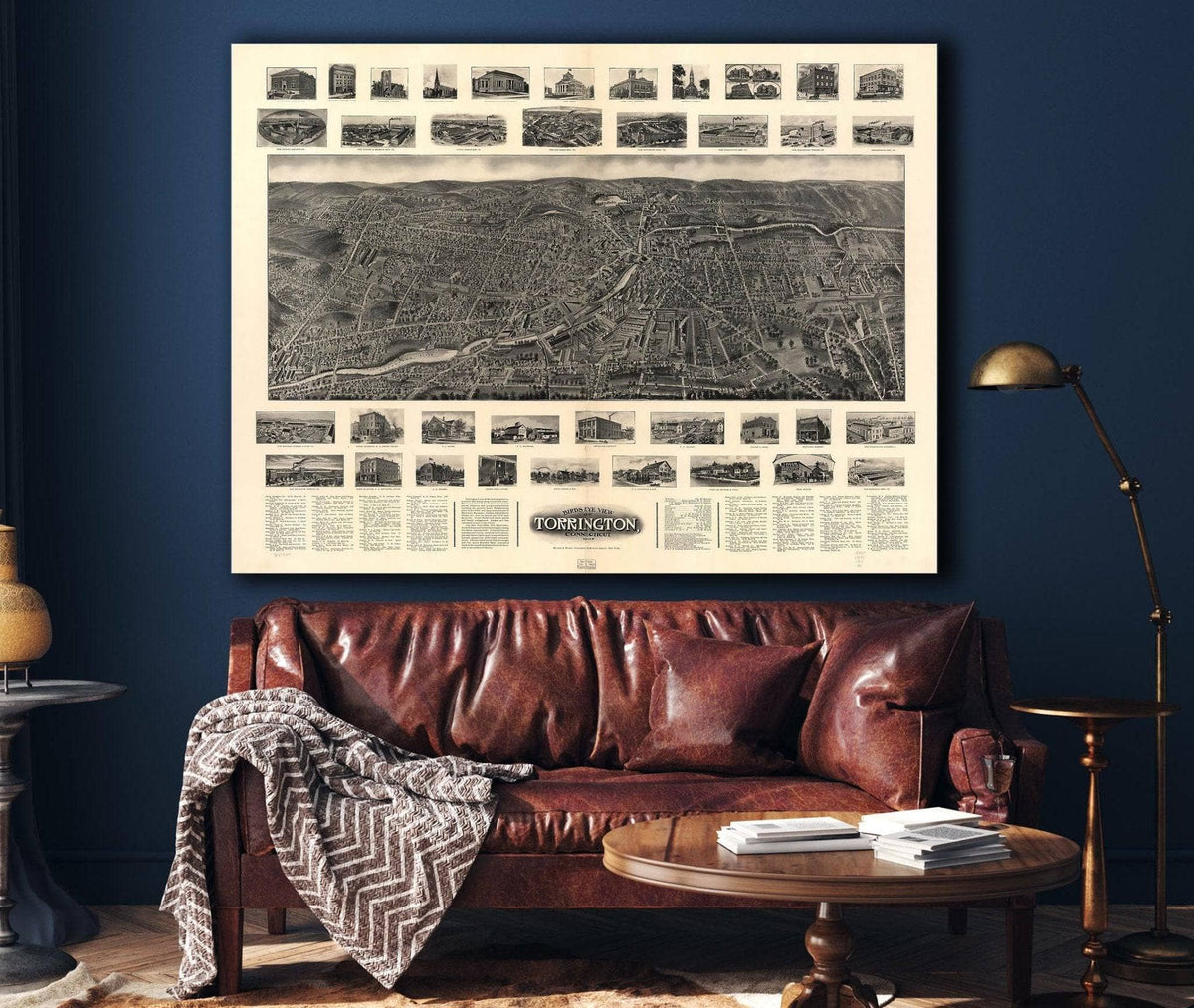 Birds Eye View Of Torrington Connecticut 1907 State of Connecticut