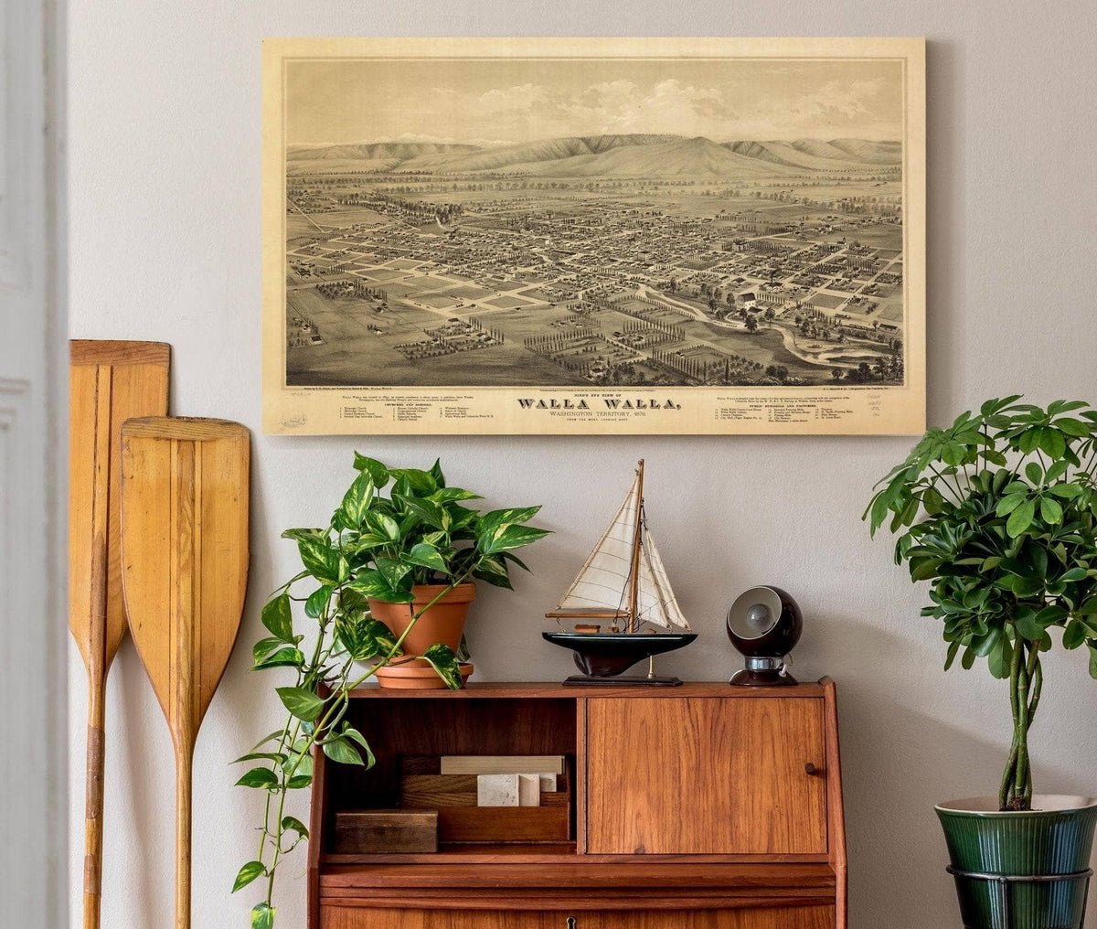 Birds Eye View Of Walla Walla Washington Territory 1876  State Of Washington