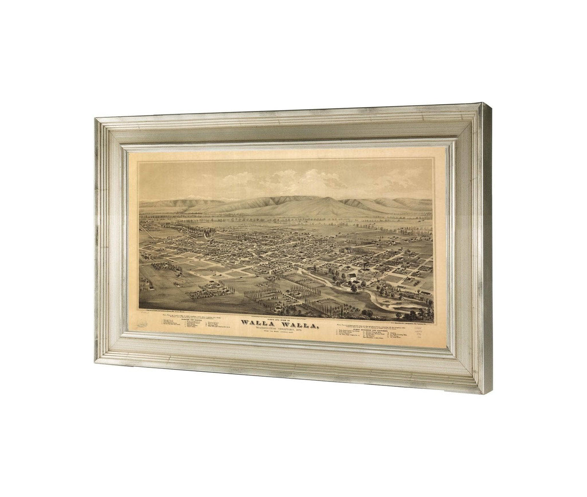 Birds Eye View Of Walla Walla Washington Territory 1876  State Of Washington