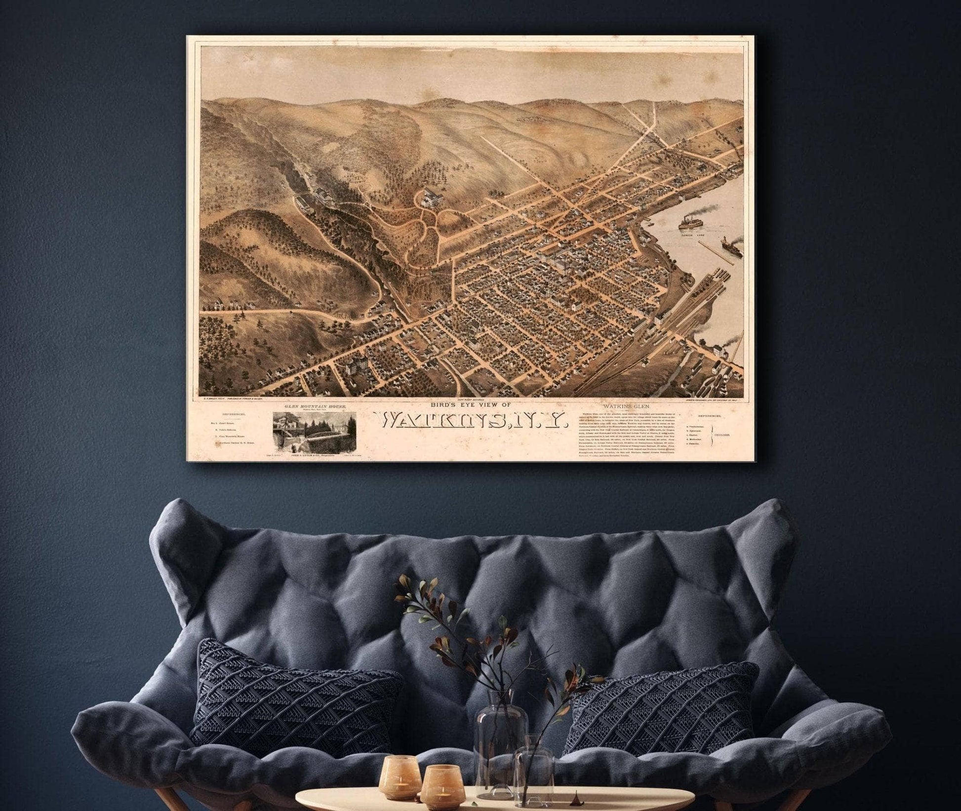 Birds Eye View Of Watkins Ny State of New York