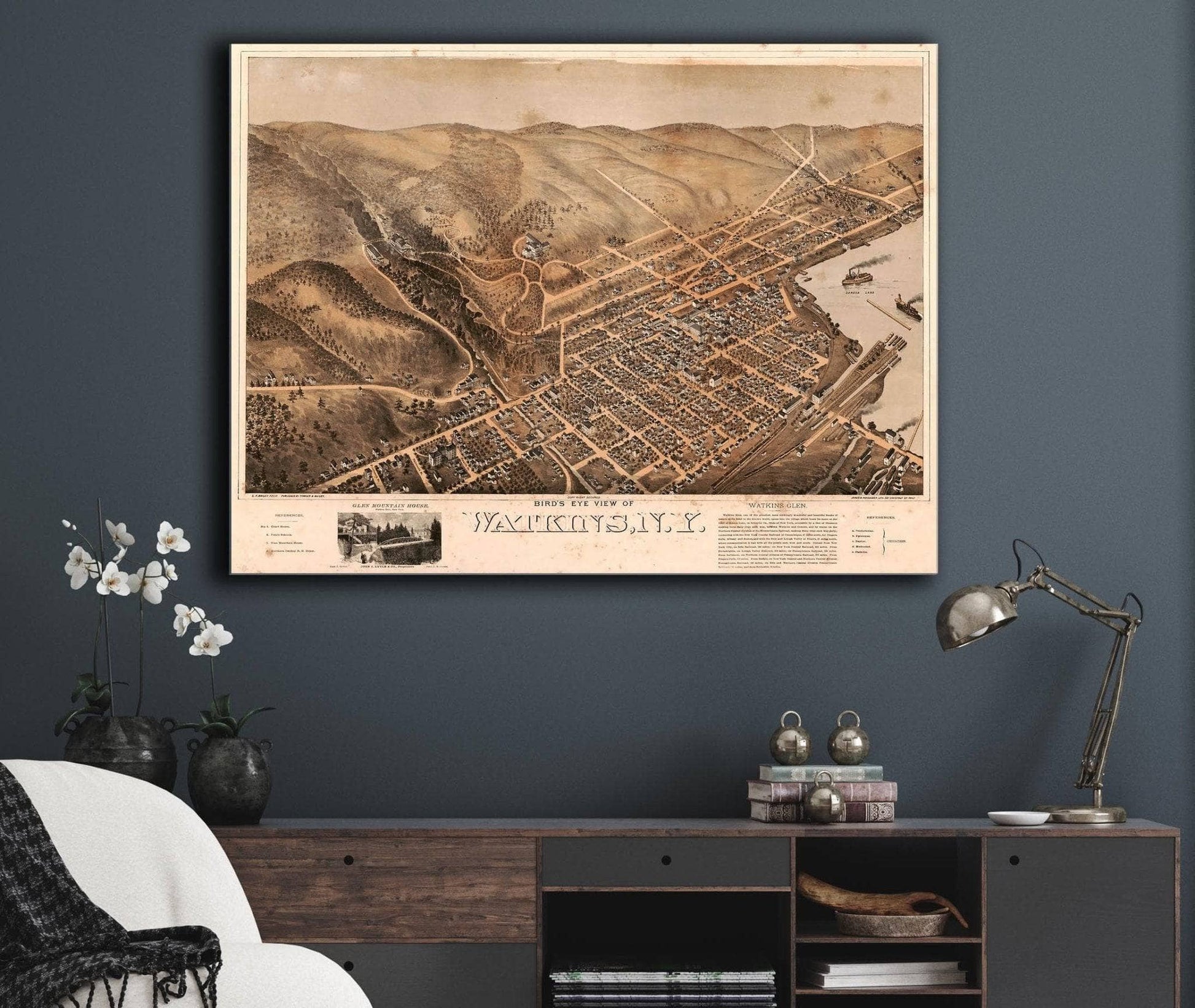 Birds Eye View Of Watkins Ny State of New York
