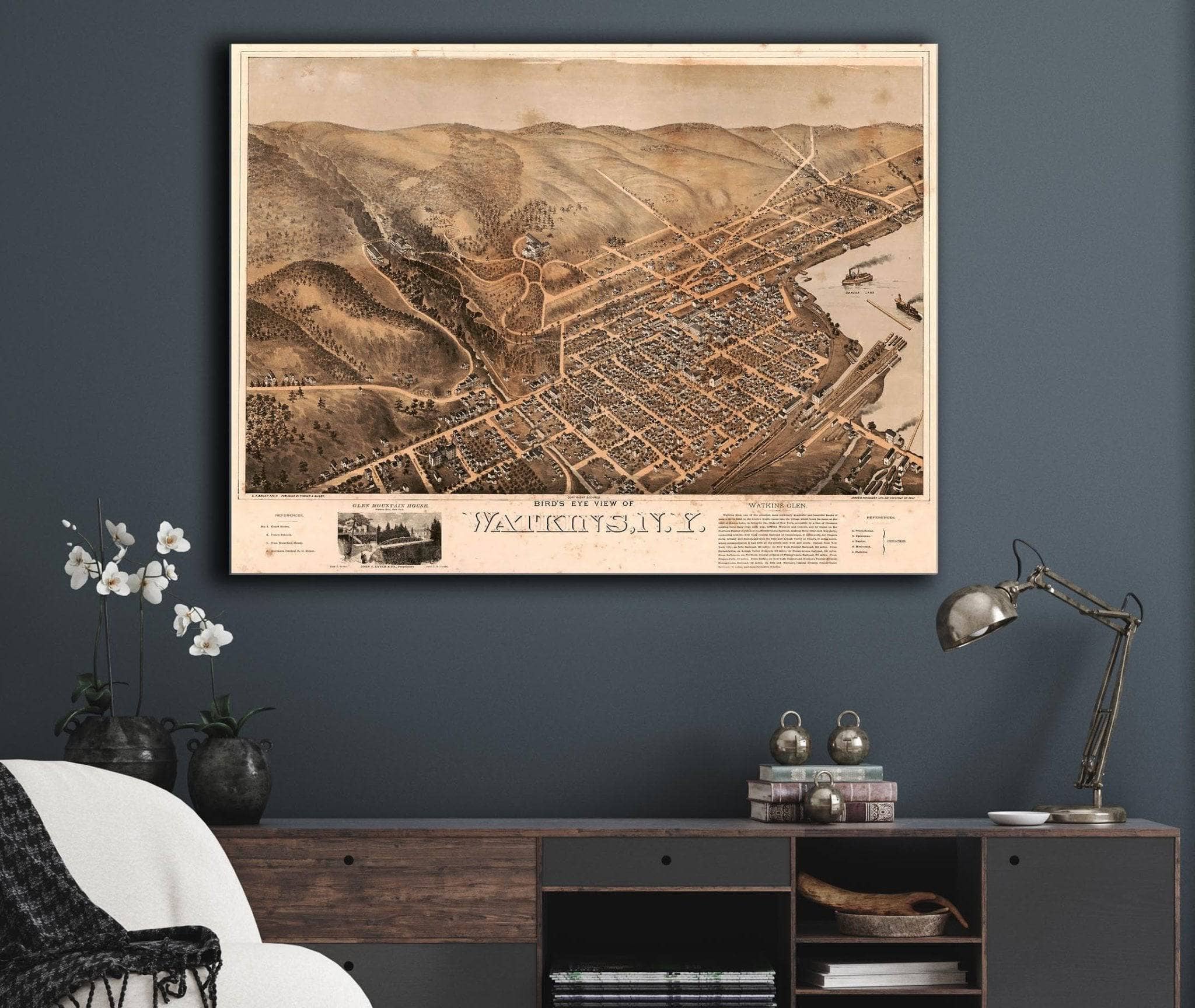 Birds Eye View Of Watkins Ny State of New York