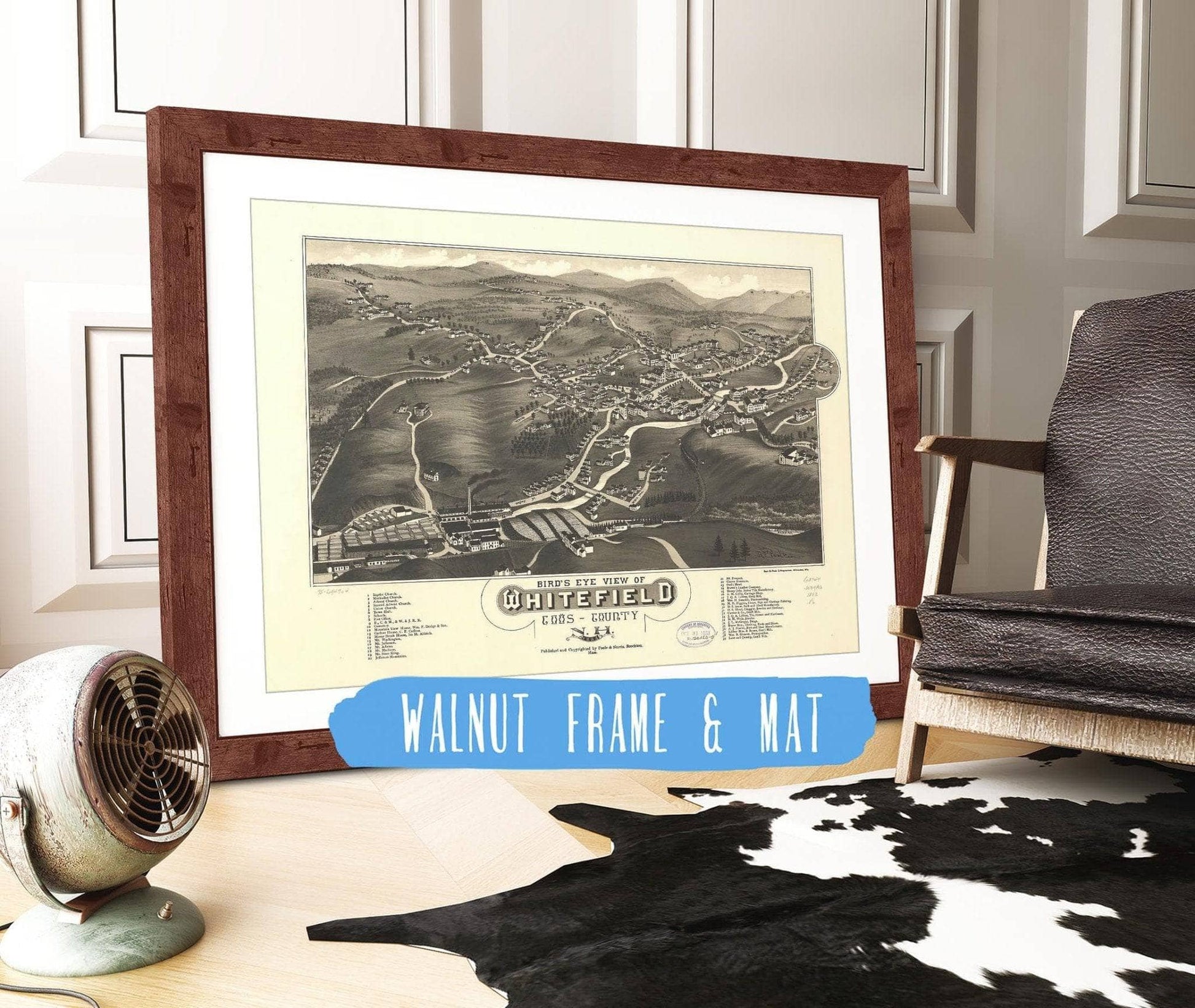 Birds Eye View Of Whitefield Coos County Nh 1883 State of New Hampshire
