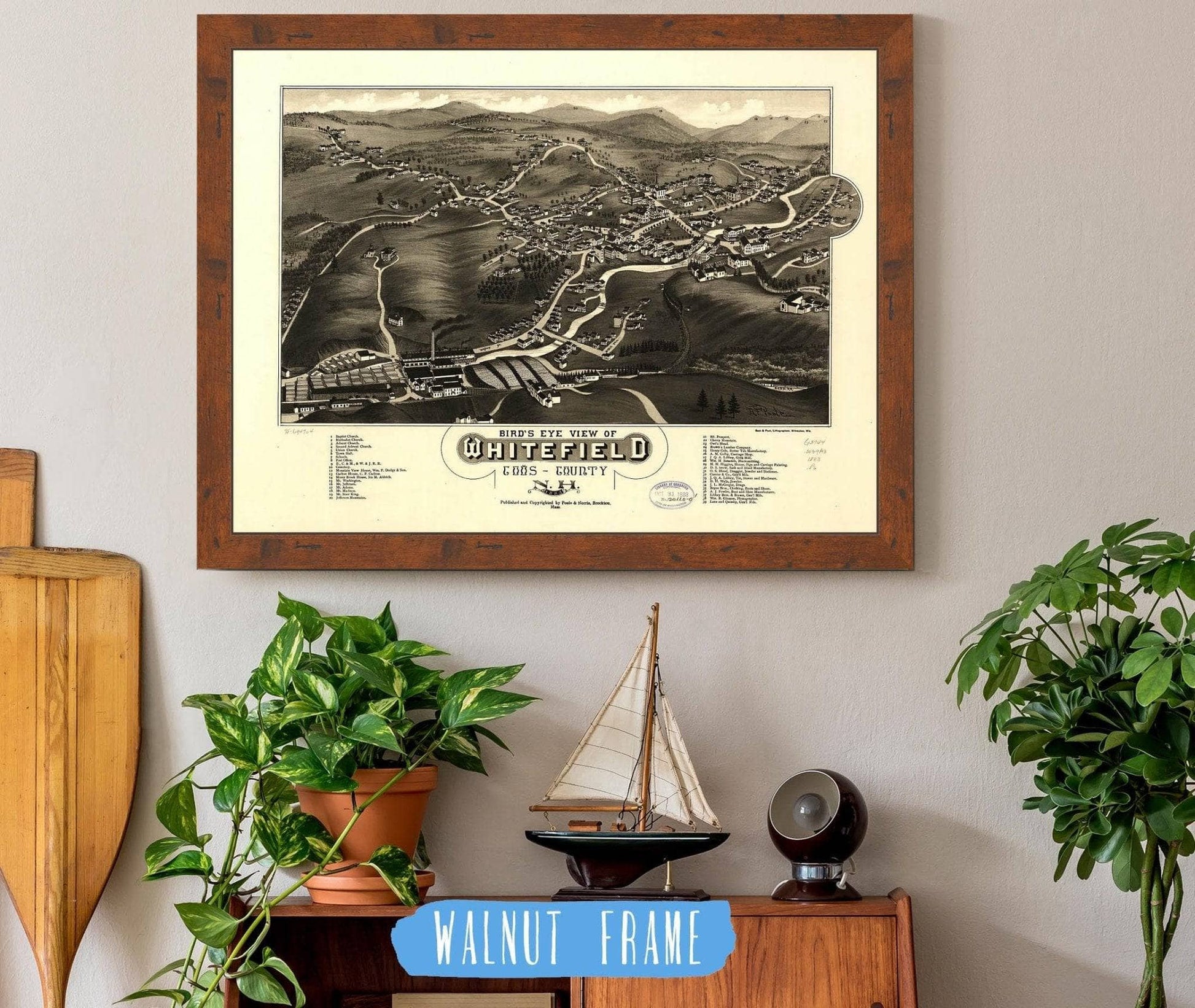 Birds Eye View Of Whitefield Coos County Nh 1883 State of New Hampshire