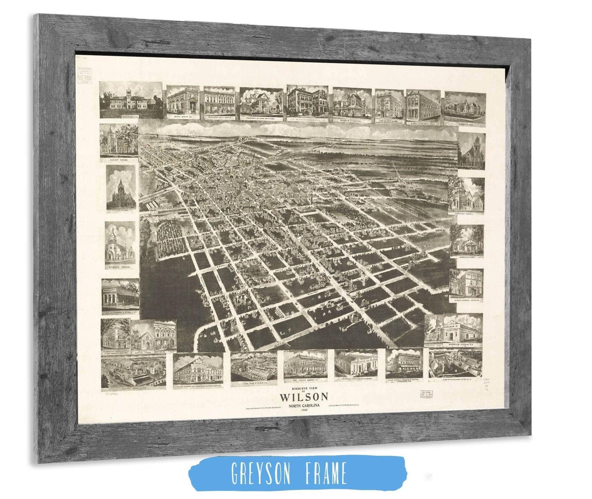 Birds Eye View Of Wilson North Carolina 1908 State of North Carolina
