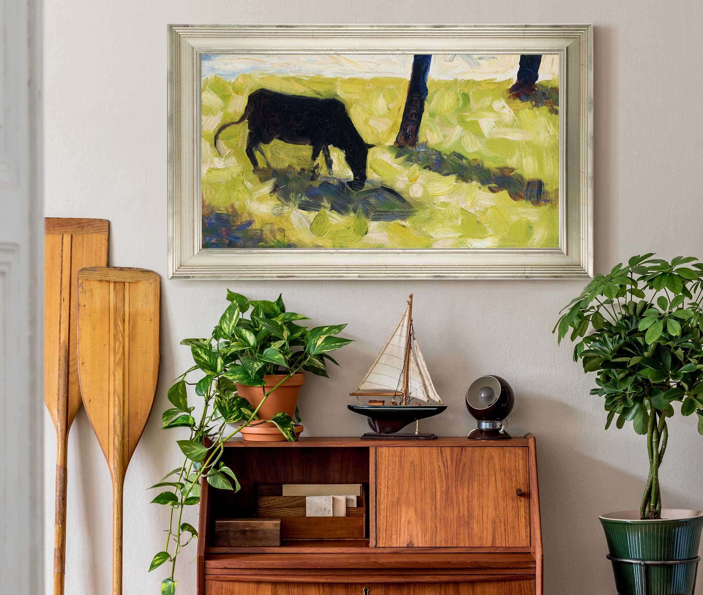 Black Cow In A Meadow by Georges Seurat