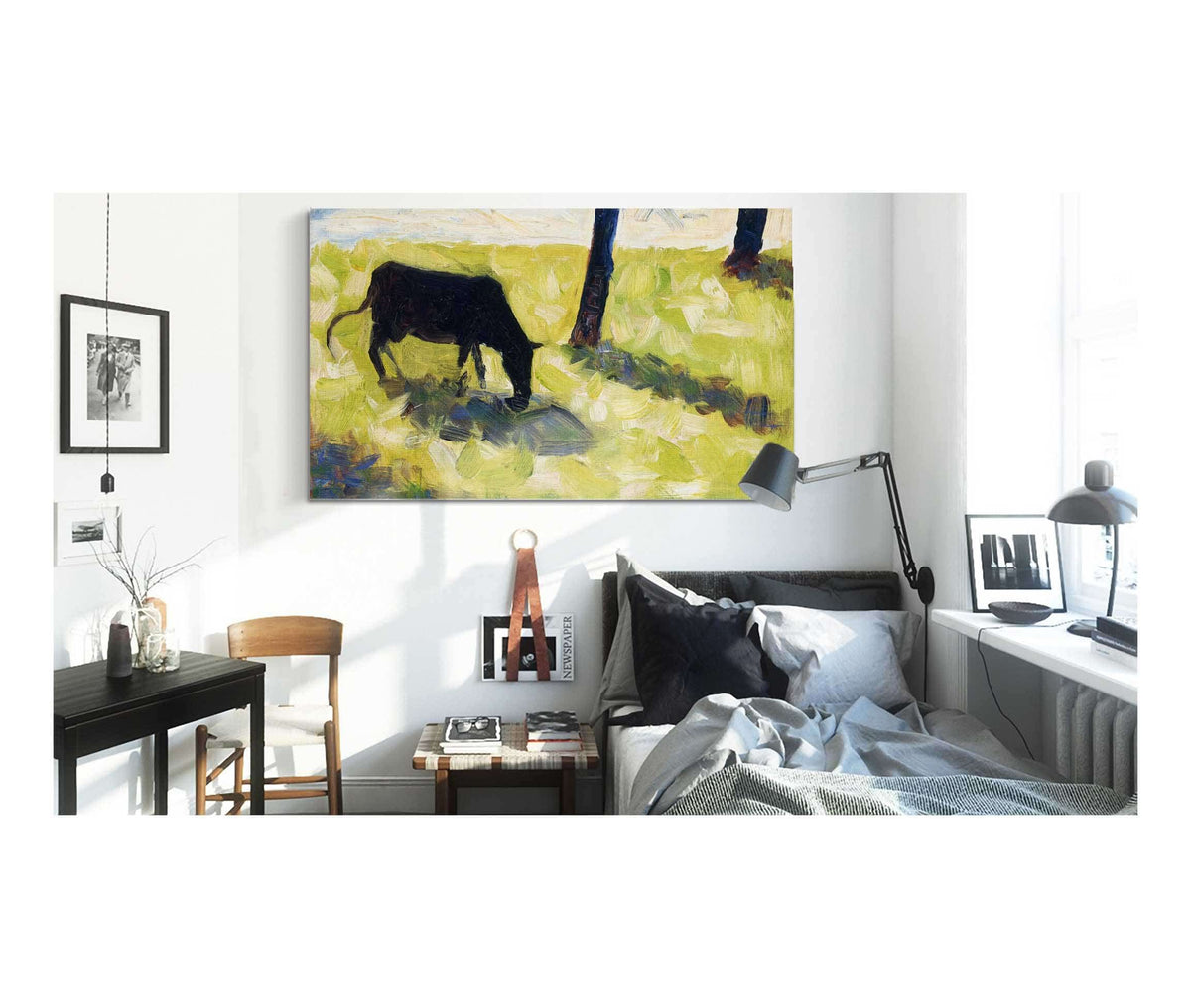 Black Cow In A Meadow by Georges Seurat