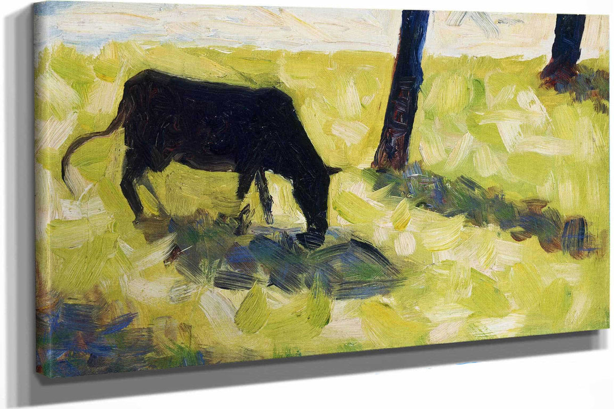 Black Cow In A Meadow by Georges Seurat