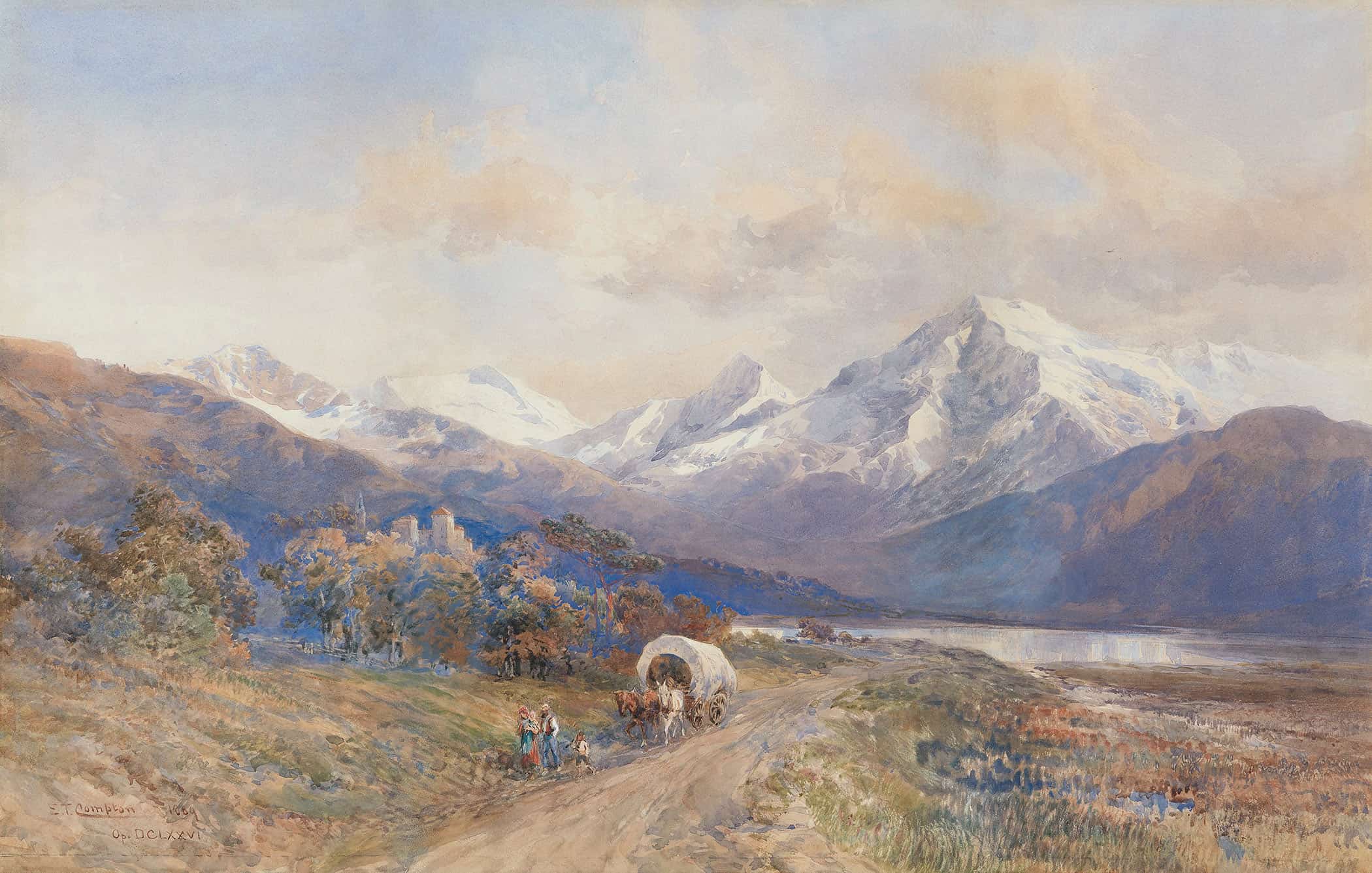 Blick Auf Den Ortler Von St Valentin by Edward Theodore Compton