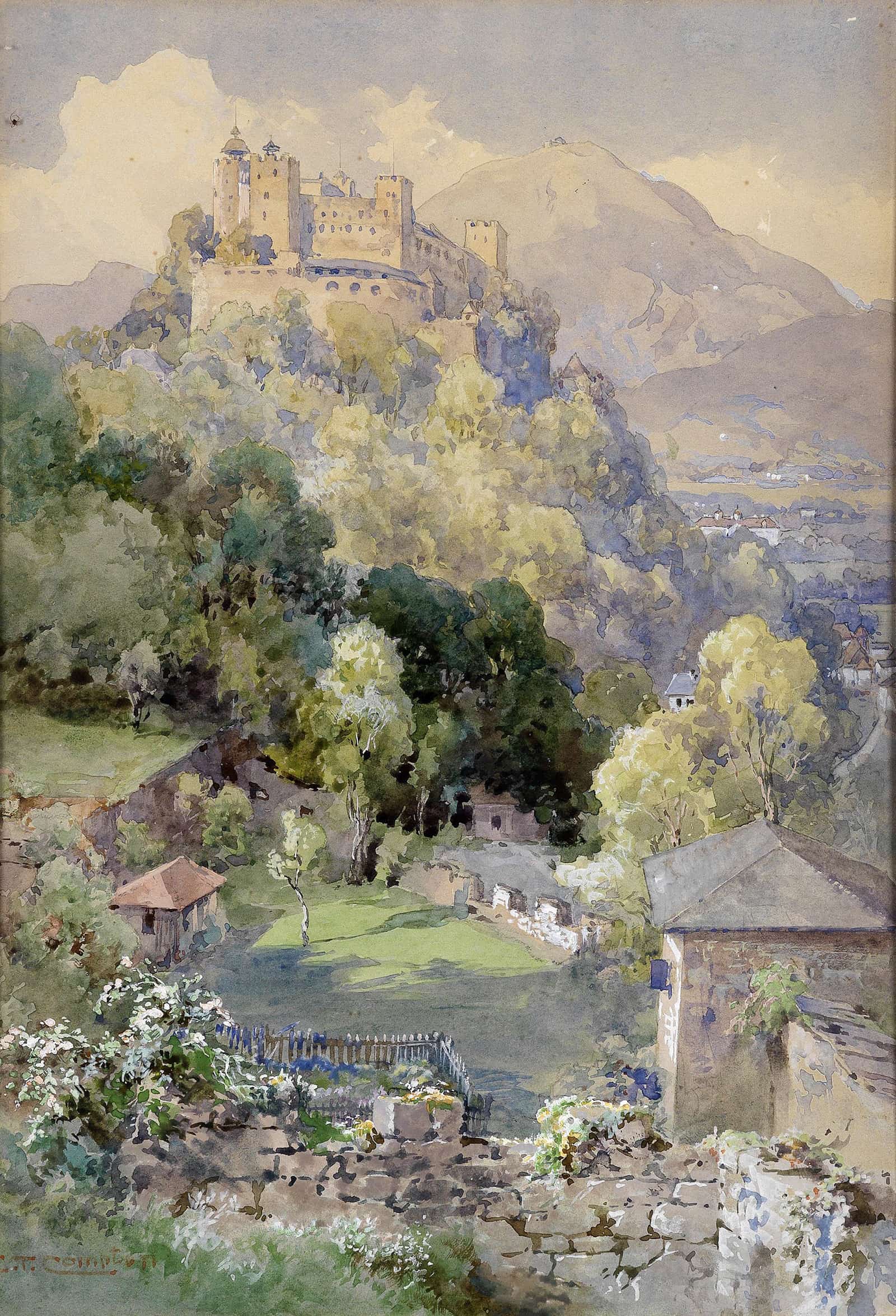 Blick Auf Die Festung Hohensalzburg by Edward Theodore Compton