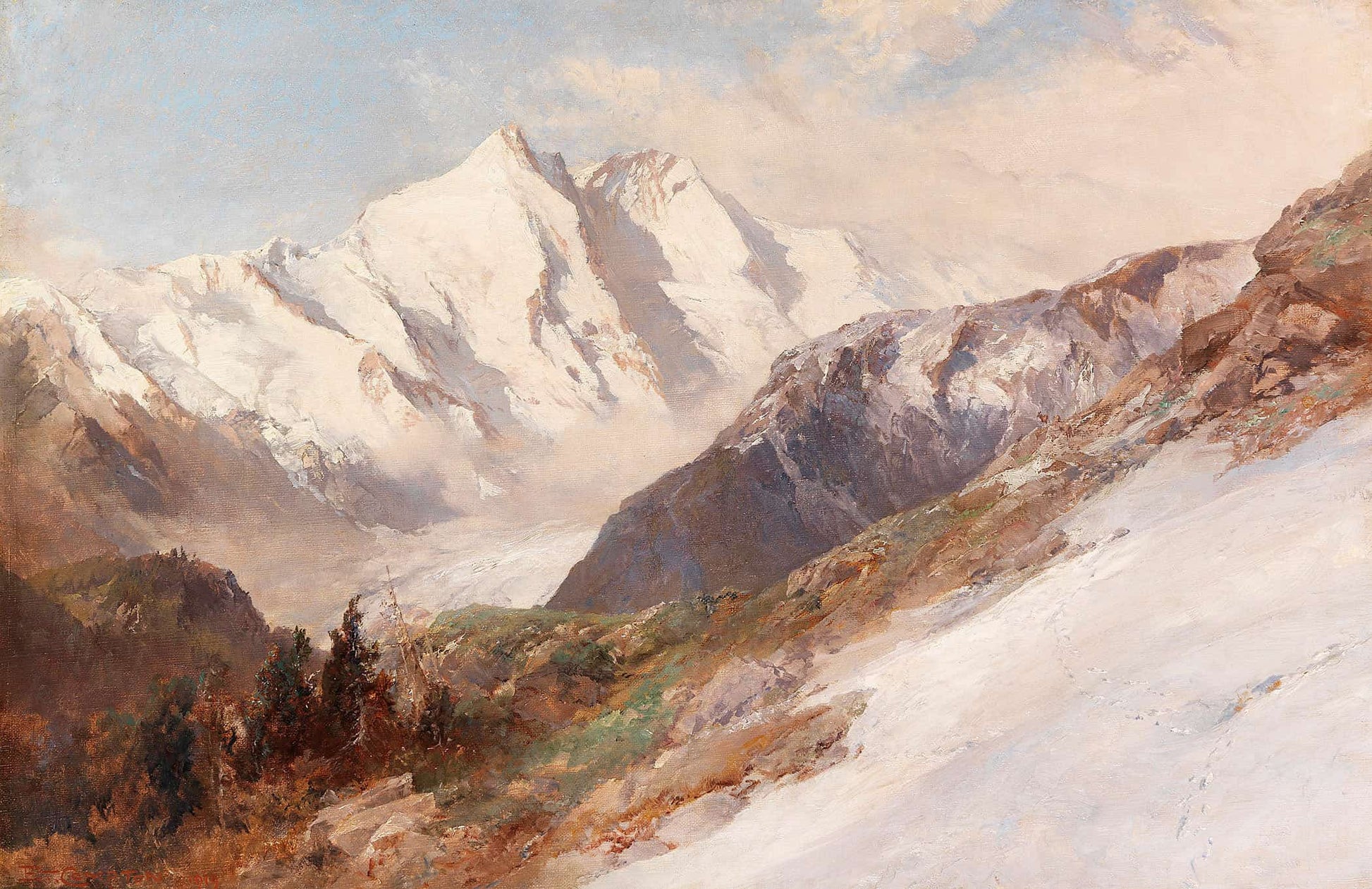 Blick Auf Die Nordseite Des Grobglockners by Edward Theodore Compton