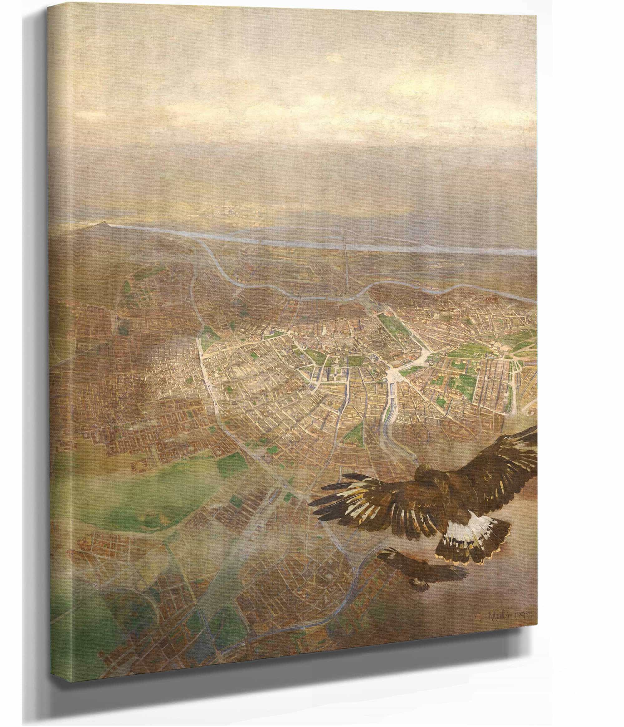 Blick Auf Wien Aus Der Ballonhohe Von M Uber Der Schonbrunner Gloriette by Carl Moll