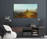 Blick Ins Tal Zwei Madchen Auf Einer Alpe by Carl Spitzweg