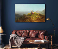 Blick Ins Tal Zwei Madchen Auf Einer Alpe by Carl Spitzweg