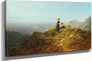 Blick Ins Tal Zwei Madchen Auf Einer Alpe by Carl Spitzweg