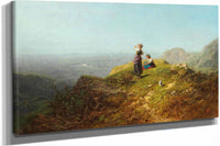 Blick Ins Tal Zwei Madchen Auf Einer Alpe by Carl Spitzweg