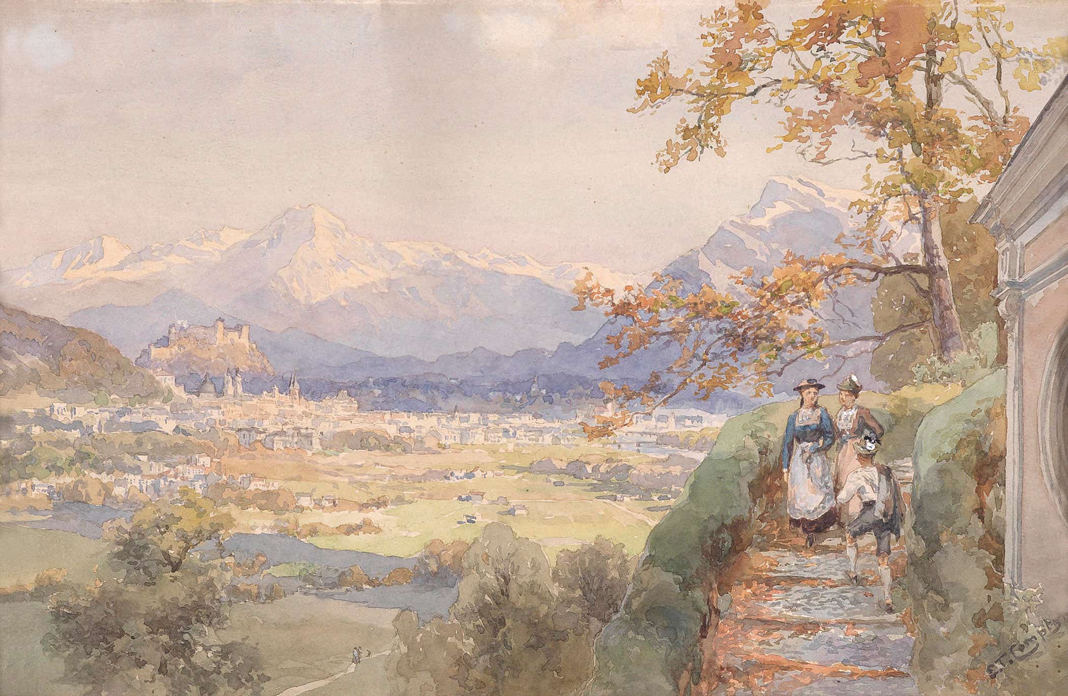 Blick Uber Die Stadt Salzburg by Edward Theodore Compton