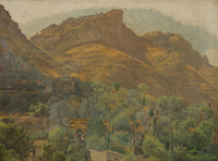 Blick Zur Bergstadt Mola Bei Taormina by Ferdinand Georg Waldmuller