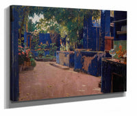 Blue Courtyard Arenys De Munt by Santiago Rusinol