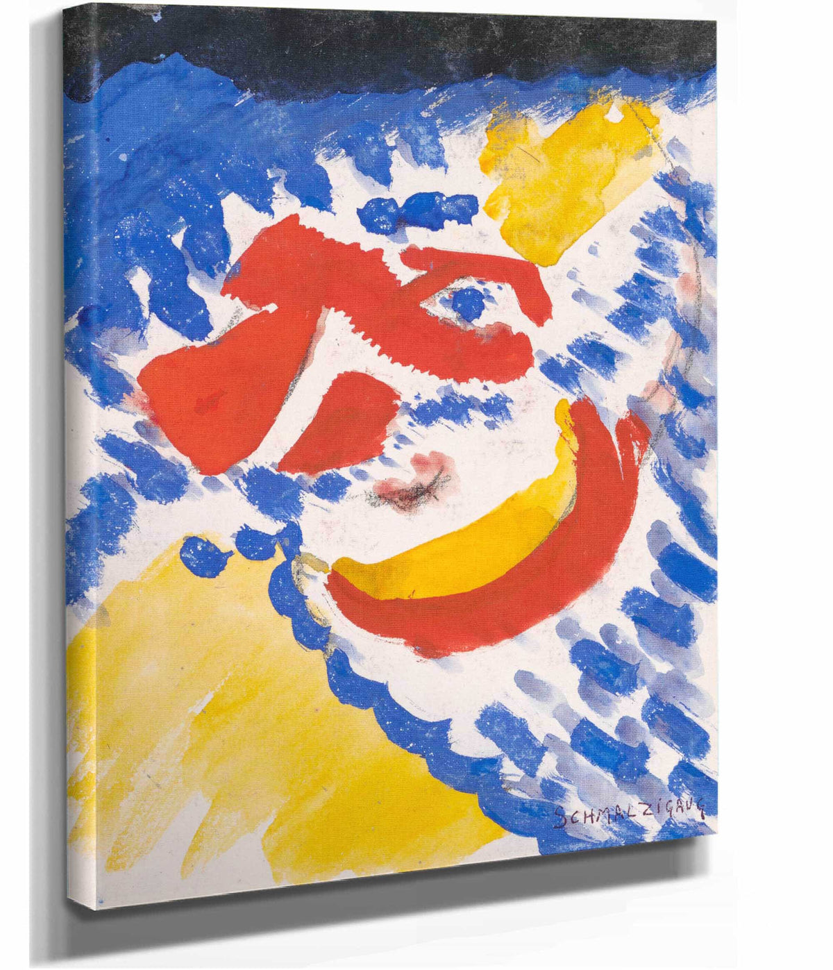 Blue Red And Yellow Figures by Jules Schmalzigaug