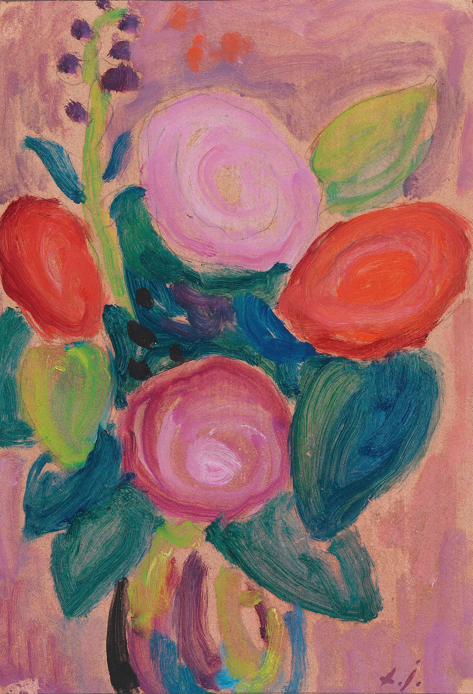 Blumenstrauss In Vase by Alexej Von Jawlensky