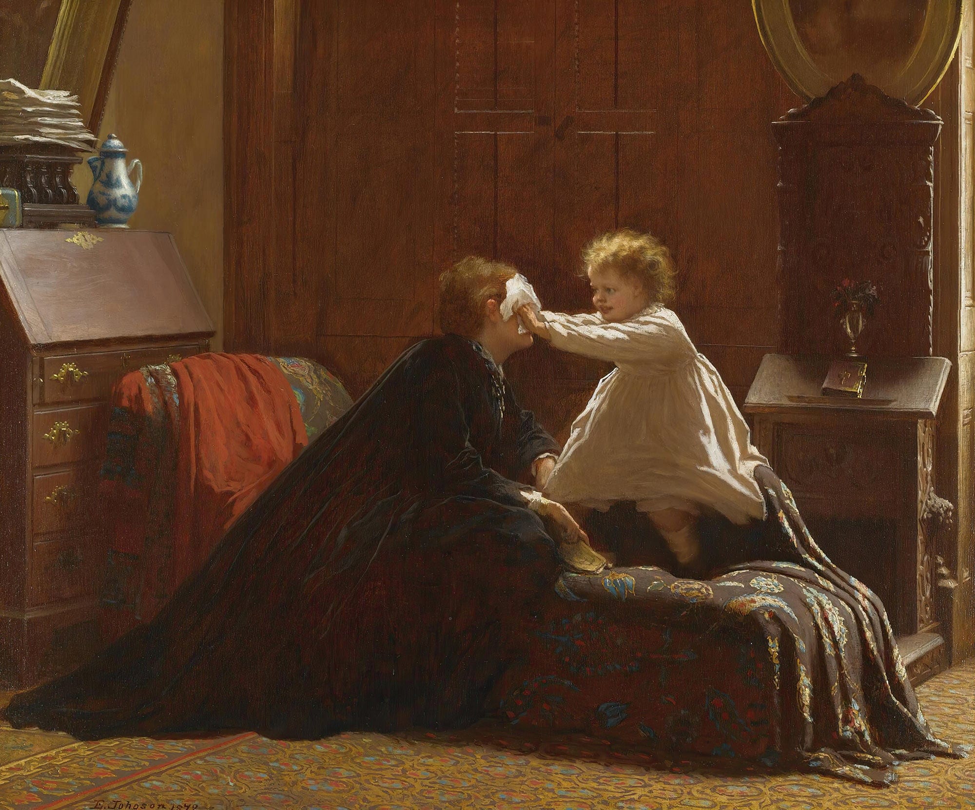 Bo Peep The Peep by Eastman Johnson