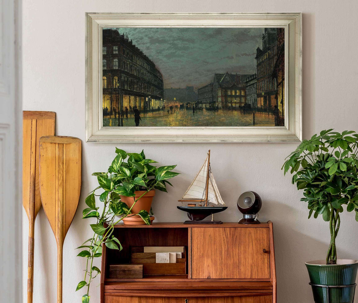 Boar Lane Leeds By Lamplight by John Atkinson Grimshaw