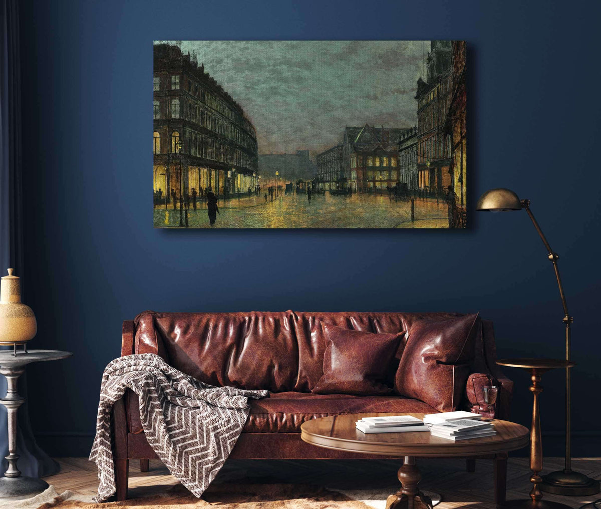 Boar Lane Leeds By Lamplight by John Atkinson Grimshaw