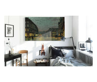 Boar Lane Leeds By Lamplight by John Atkinson Grimshaw