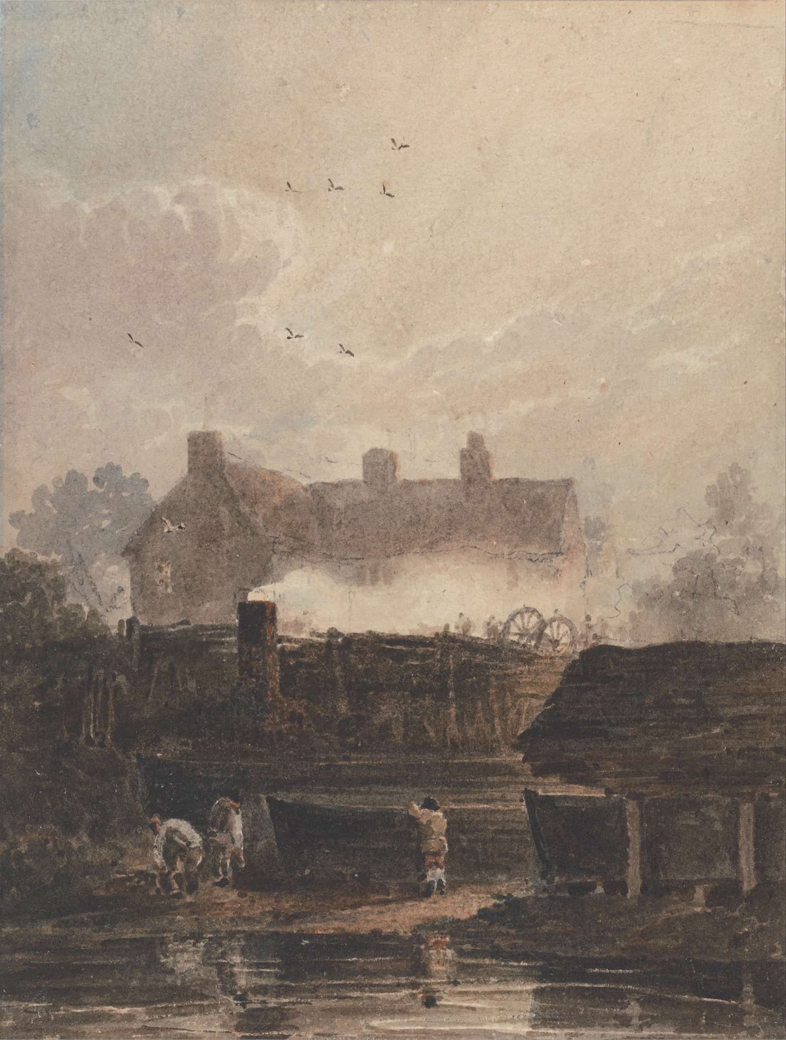 Boat Building Dockyard At Birmingham S by David Cox