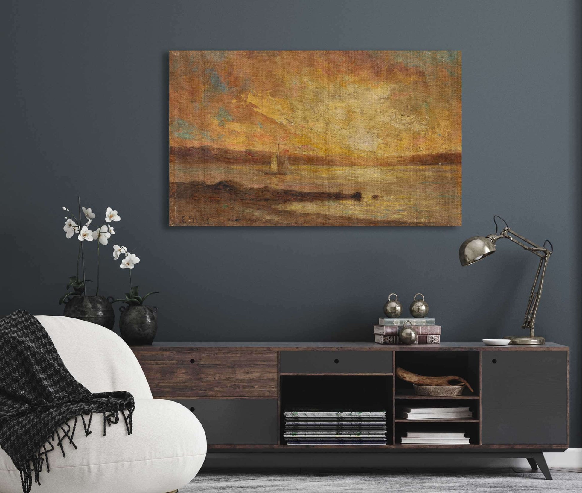 Boat On Sea by Edward Mitchell Bannister