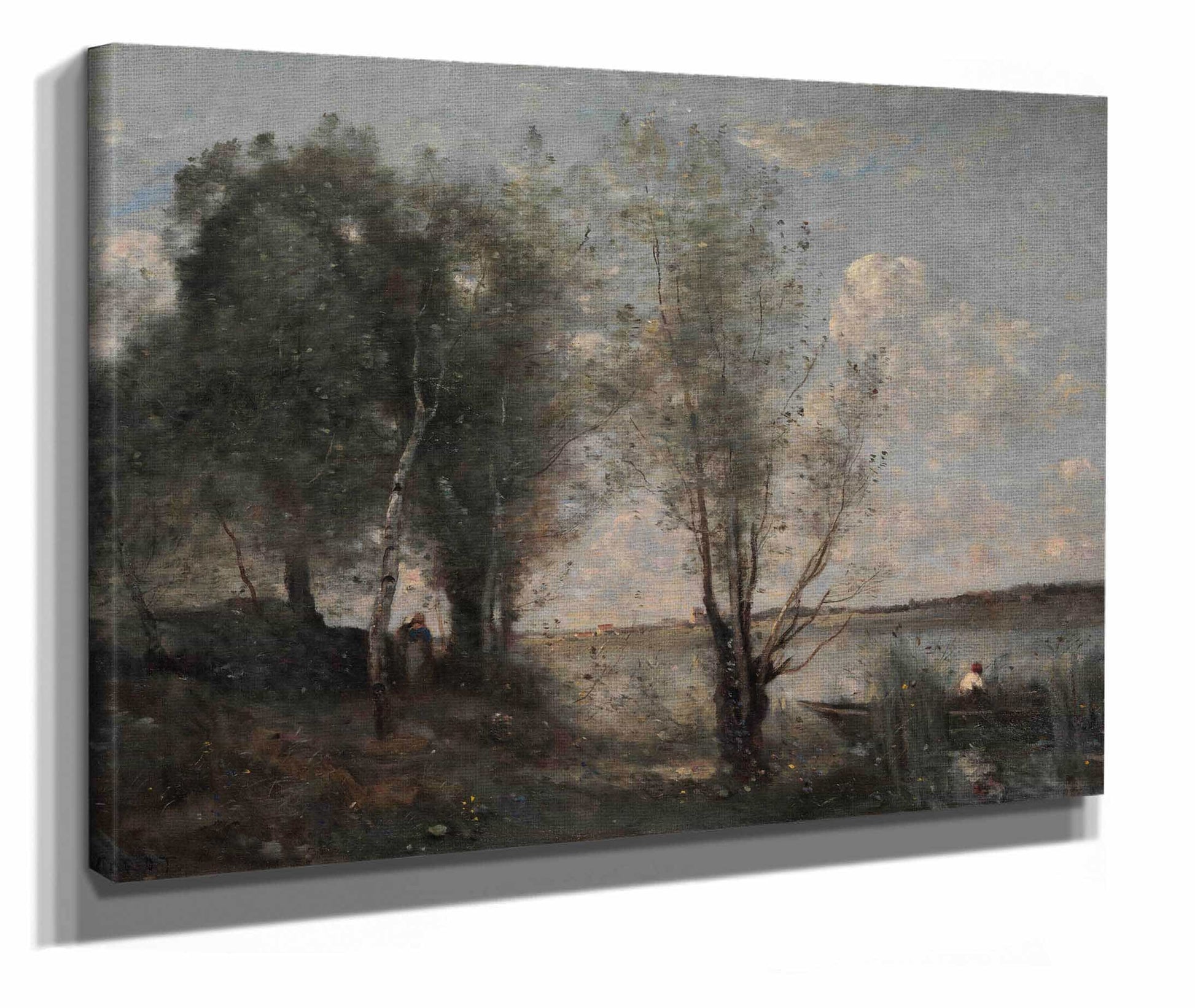 Boatman Among The Reeds by Jean Baptiste Camille Corot