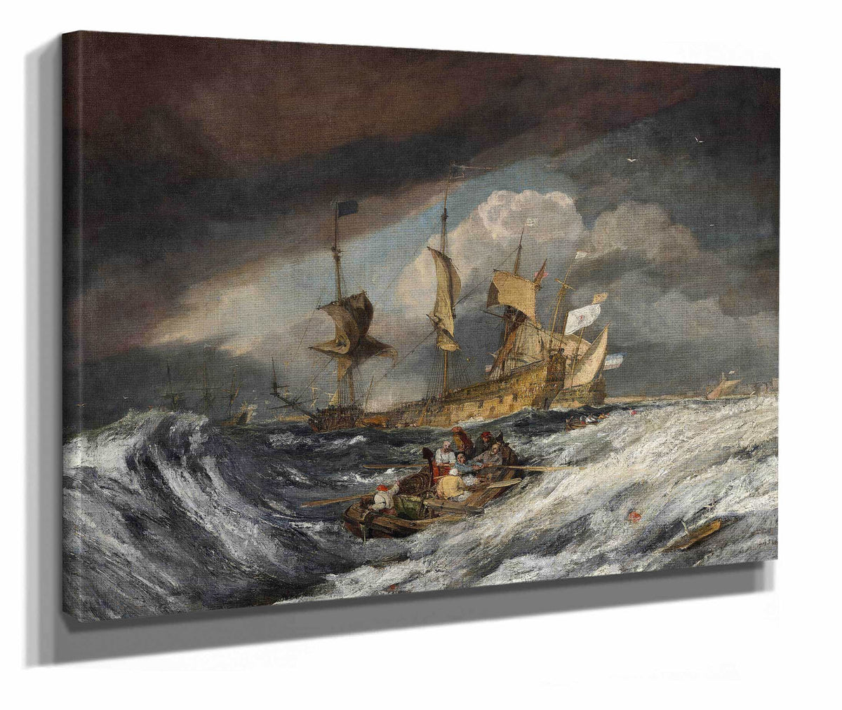 Boats Carrying Out Anchors To The Dutch Men Of War by Joseph Mallord William Turner