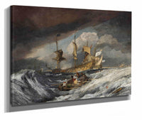 Boats Carrying Out Anchors To The Dutch Men Of War by Joseph Mallord William Turner