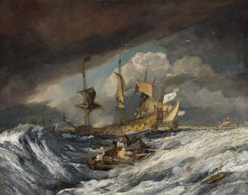Boats Carrying Out Anchors To The Dutch Men Of War by Joseph Mallord William Turner