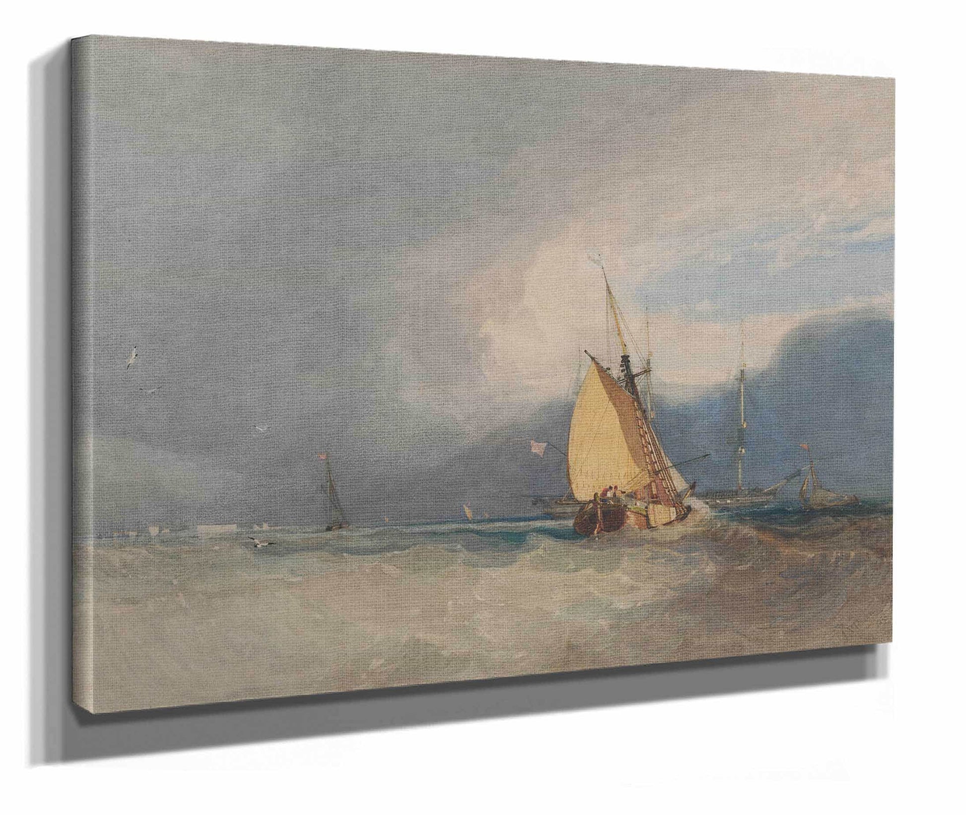 Boats Off The Coast Storm Approaching by John Sell Cotman