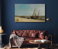 Boats On The Seacoast At Etaples by Charles Francois Daubigny