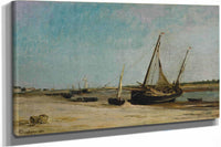 Boats On The Seacoast At Etaples by Charles Francois Daubigny