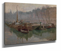 Boats On The Seine by Santiago Rusinol