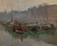 Boats On The Seine by Santiago Rusinol