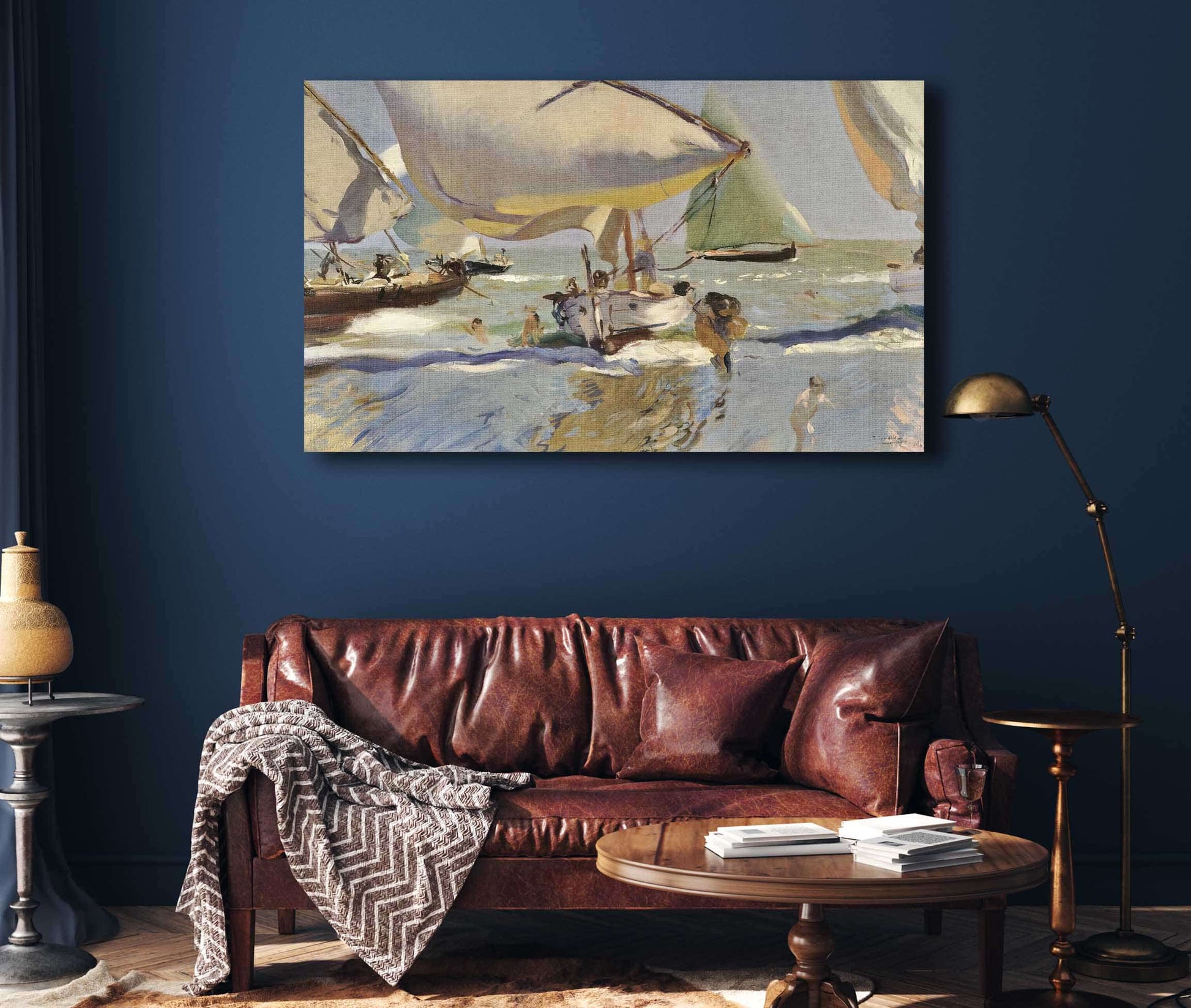 Boats On The Shore by Joaquin Sorolla