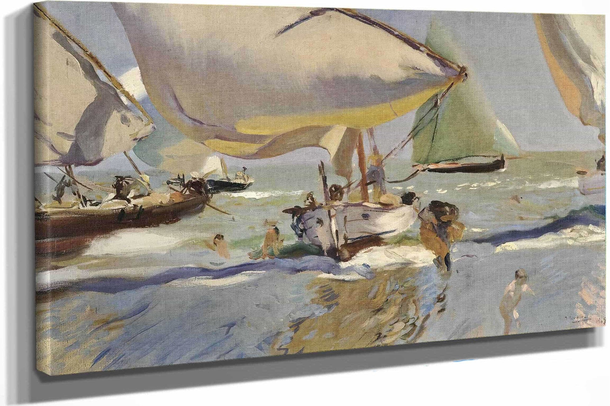Boats On The Shore by Joaquin Sorolla