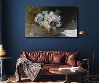 Bodegon De Rosas Blancas Bouquet Of White Roses by Joaquin Sorolla