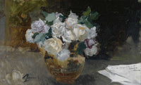 Bodegon De Rosas Blancas Bouquet Of White Roses by Joaquin Sorolla