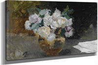 Bodegon De Rosas Blancas Bouquet Of White Roses by Joaquin Sorolla