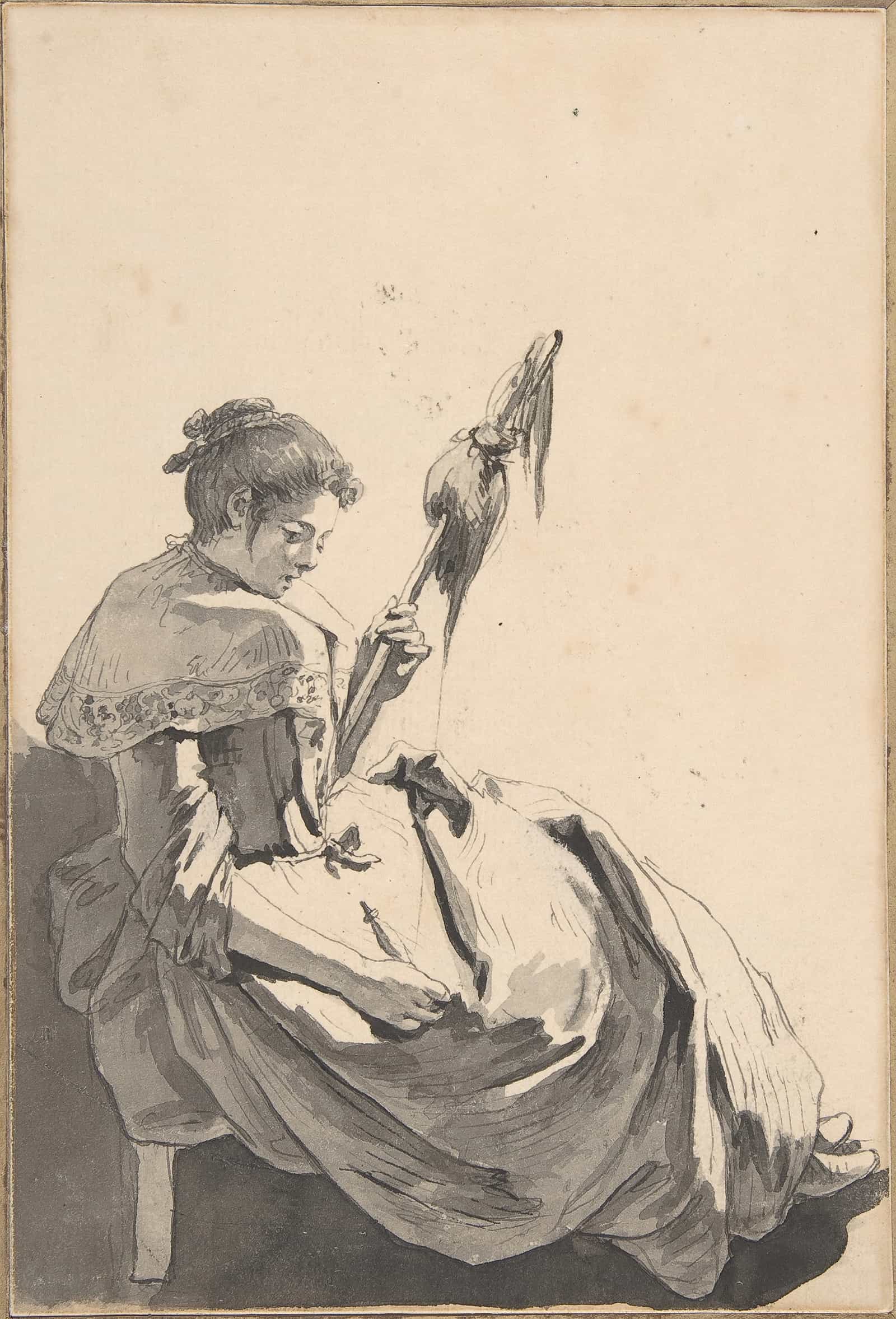 Bolognese Peasant Girl With A Distaff by Jean Baptiste Greuze